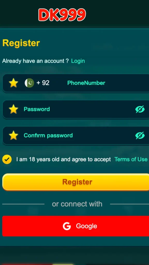DK999 Game Register & LOGIN