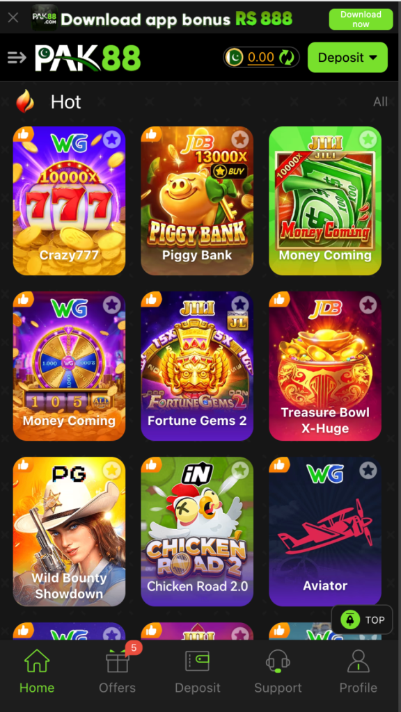 PAK88 Online Game Options